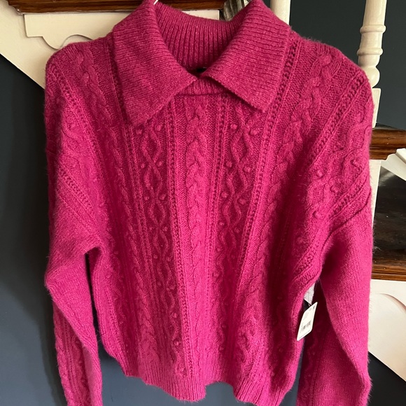 Free People Every Cloud Pullover Fuchsia Fizz - SZ Large - New - Picture 2 of 9